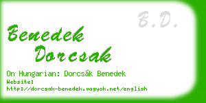 benedek dorcsak business card