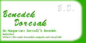 benedek dorcsak business card